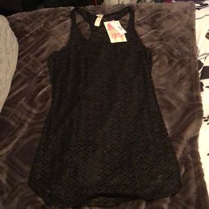 Black Swimsuit Mesh Coverup